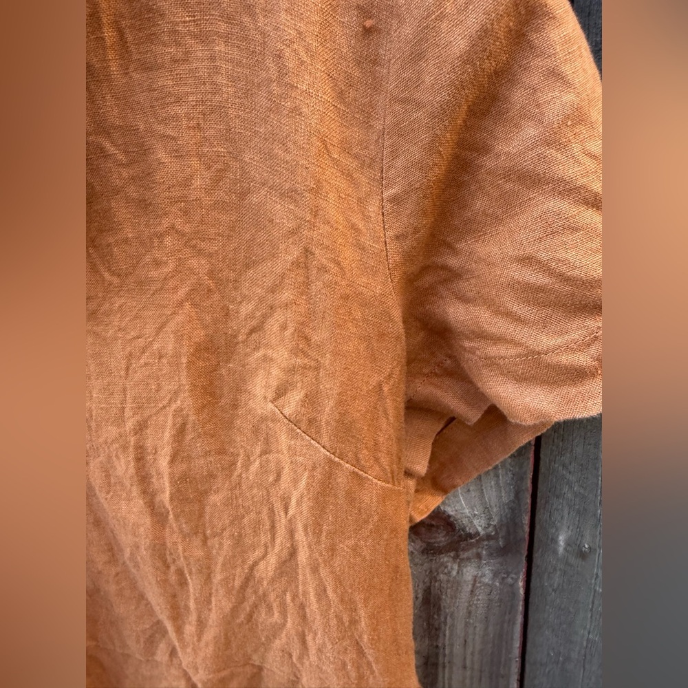 Quince Terracotta Linen button down Dress - Picture 10 of 16